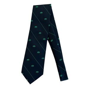 M3-20(1) BROOKS BROTHERS Neck Tie Buffalo Motif Navy/Green 56"L